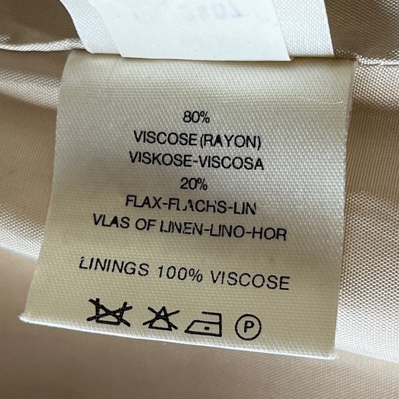 JAEGER Vintage Cream Linen Blend Lined Long Jacket Neutral Coastal Classic Chic - Picture 9 of 17